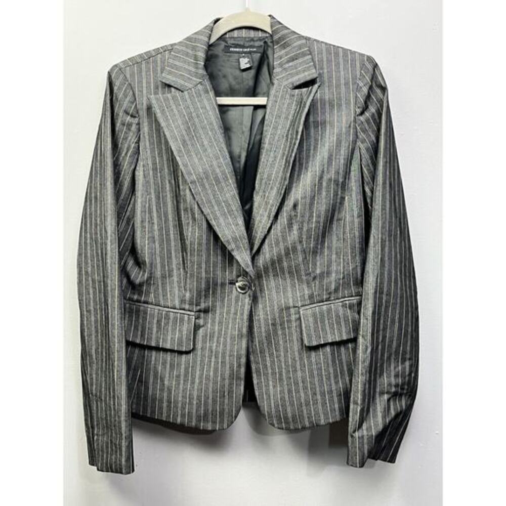 Kenneth Cole New York Blazers Womens 6 Black Striped Fitted Career Jacket‎